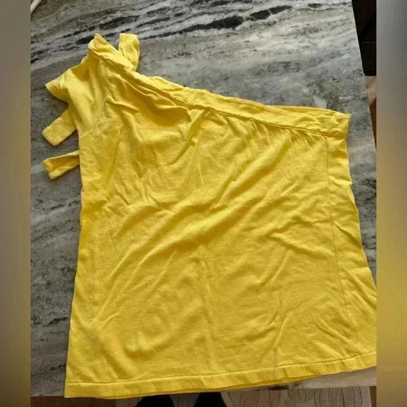 Anthropologie Maeve Women’s Yellow One Shoulder Bow Top - Size XL - Picture 3 of 6